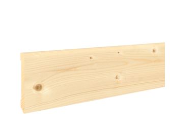 Fußleiste Fichte rund 12x95x2400mm astig, massiv, roh