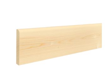 Fußleiste Fichte rund 12x95x2400mm astig us/sf, massiv, roh