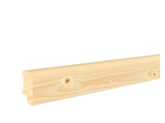Fußleiste Fichte rund 20x42x2400mm astig, massiv, roh
