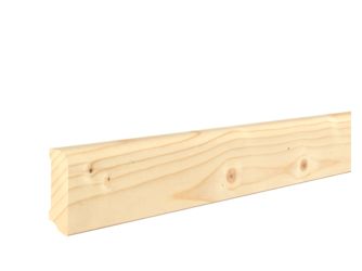 Fußleiste Fichte rund 20x58x2400mm astig, massiv, roh