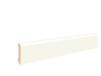 Fußleiste MDF weiss 12x58x2400mm abgerundet, endbehandelt