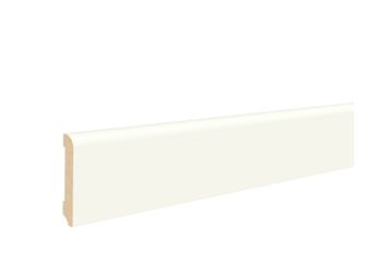 Fußleiste MDF weiss 12x70x2400mm abgerundet, endbehandelt