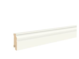 Fußleiste MDF weiss 18x58x2400mm profiliert, endbehandelt, Clip, PEFC