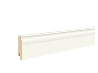 Fußleiste MDF weiss 18x68x2400mm profiliert, endbehandelt, Clip, PEFC