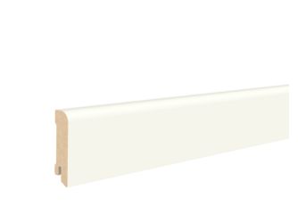 Fußleiste MDF weiss 18x70x2400mm abgerundet, endbehandelt, Clip, PEFC