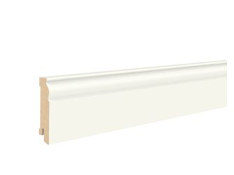 Fußleiste MDF weiss 18x78x2400mm profiliert, endbehandelt, Clip, PEFC