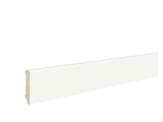 Fußleiste RAL 9003 Weiß 12x58x2400mm Massiv, Endbehandelt, gerade