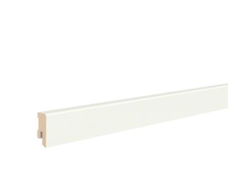 Fußleiste RAL 9003 Weiß 16x40x2400mm Massiv, Endbehandelt, gerade, PEFC, Clip