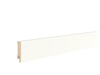 Fußleiste RAL 9003 Weiß 16x58x2400mm Massiv, Endbehandelt, gerade, PEFC, Clip