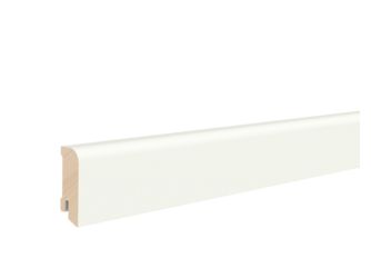 Fußleiste RAL 9003 Weiß 20x58x2400mm Massiv, Endbehandelt, abgeru.,PEFC, Clip