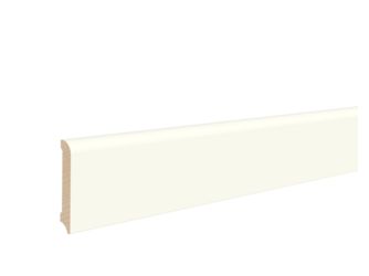 Fußleiste RAL 9016 12x70x2400mm Massiv, Endbehandelt, abgerundet