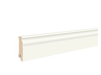 Fußleiste RAL 9016 18x68x2400mm, m.Clip Massiv, Endbehandelt, profiliert, PEFC