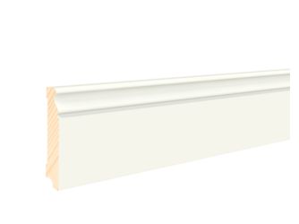Fußleiste RAL 9016 18x94x2400mm Massiv, Endbehandelt, profiliert