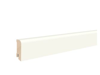 Fußleiste RAL 9016 20x58x2400mm, m.Clip Massiv, Endbehandelt, abgerundet, PEFC
