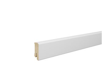Fußleiste fol. Uni Weiß 15x40x2400mm MDF, Dekorfolie, gerade, Clip 3