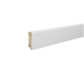 Fußleiste fol. Uni Weiß 15x50x2400mm MDF, Dekorfolie, gerade, Clip 3