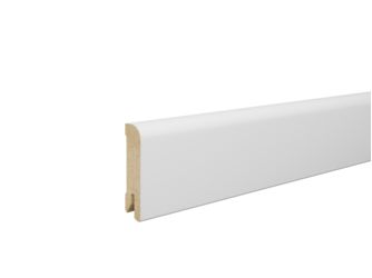 Fußleiste fol. Uni Weiß 15x60x2400mm MDF, Dekorfolie, abgerundet, Clip 3