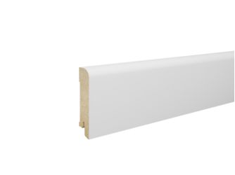 Fußleiste fol. Uni Weiß 15x70x2400mm MDF, Dekorfolie, abgerundet, Clip 3