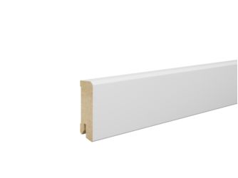 Fußleiste fol. Uni Weiß 18x58x2400mm MDF, Dekorfolie, gerade, Clip 3