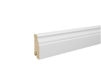 Fußleiste fol. Uni Weiß 18x58x2400mm MDF, Dekorfolie, profiliert, Clip 3