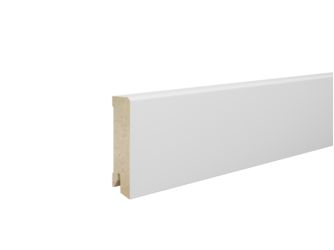 Fußleiste fol. Uni Weiß 18x70x2400mm MDF, Dekorfolie, gerade, Clip 3