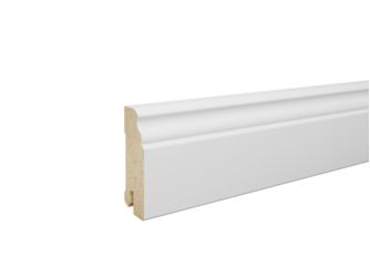 Fußleiste fol. Uni Weiß 18x70x2400mm MDF, Dekorfolie, profiliert, Clip 3