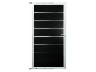 Tor Sichtschutzzaun BPC schiefergrau/silber "GOTLAND"