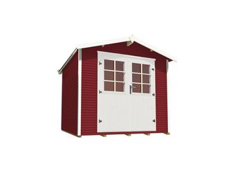 Gartenhaus 218 Gr.3, 28mm, Satteldach mitLine, schwedenrot, DT