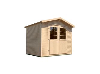 Gartenhaus 218 Gr.4, 28mm, Satteldach mitLine, natur, DT
