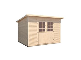 Gartenhaus 219 Gr.3, 28mm, Flachdach mitLine, natur, DT