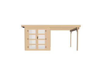Gartenhaus 321 B Gr.3, natur, 19mm, DT Milchglas, Anbau 230cm