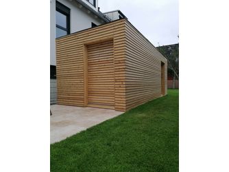 Gartenhaus Cara Easy Cubo 2966 F Skand. Fichte / Thermoholz Flachdach, Stärke: 25mm, 290x660cm