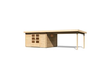 Gartenhaus "Trittau 4" SET naturb. mit Schleppdach 400cm Breite 2970x7480x2170mm