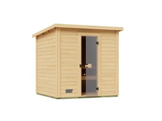 Gartensauna Kaapi 3 mit 400V Kompakt-Ofen, integrierte Steuerung, Ofenschutz, Saunasteine, Anschlusskabel