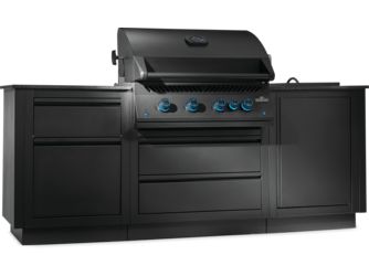 Gasgrill Oasis Compact 106, Mattschwarz, mit BIG32-1 und Einbau SIZZLE ZONE™