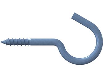 Schraubhaken gebogen RN 0321 mit Holzgewinde Stahl verzinkt blau passiviert