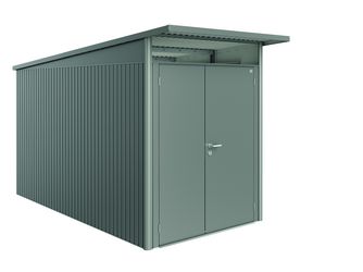 Gerätehaus AvantGarde Gr. A4 quarzgrau- metallic mit Doppeltür schmal 1800x3800x2220mm