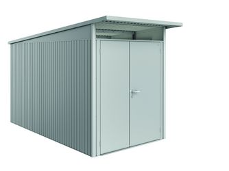 Gerätehaus AvantGarde Gr. A4 silber- metallic mit Doppeltür schmal 1800x3800x2220mm