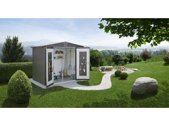 Gerätehaus Europa Gr. 3 dunkelgrau- metallic 2440x1560x2030mm