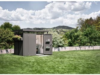 Gerätehaus HighLine Gr. H2 dunkelgrau- metallic, Doppeltür 2750x1950x2220mm