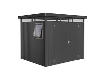 Gerätehaus HighLine Gr. H3 WE dunkelgrau- metallic mit Doppeltür 2531x2131x2220mm