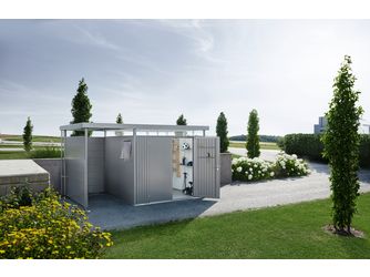 Gerätehaus HighLine Gr. H3 WE quarzgrau- metallic mit Doppeltür 2531x2131x2220mm