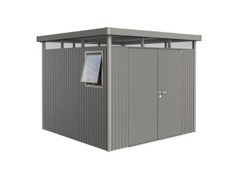 Gerätehaus HighLine Gr. H4 WE quarzgrau- metallic mit Doppeltür 2531x2531x2220mm
