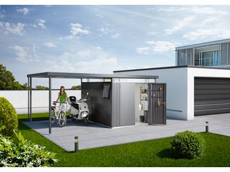 Gerätehaus HighLine Gr. H5 WE dunkelgrau- metallic mit Doppeltür 2531x2931x2220mm