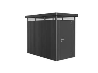 Gerätehaus HighLine Gr. HS dunkelgrau- metallic, Standardtür für Einbau in kurzer Seitenwand 1550x2750x2220mm