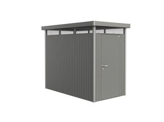 Gerätehaus HighLine Gr. HS quarzgrau- metallic mit Standardtür für Einbau in kurzer Seitenwand 1550x2750x2220mm