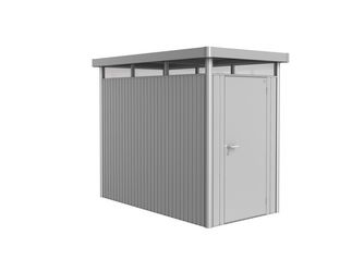 Gerätehaus HighLine Gr. HS silber- metallic, Standardtür für Einbau in kurzer Seitenwand 1550x2750x2220mm