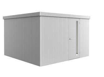 Gerätehaus Neo 4D Standardtüre, silber- metallic 3480x3480x2220mm