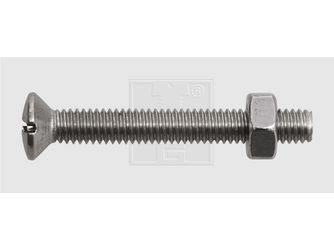 Gewindeschrauben mit Mutter 6x60 Edelstahl A2 (3 Stück) - 290 06 60 80
