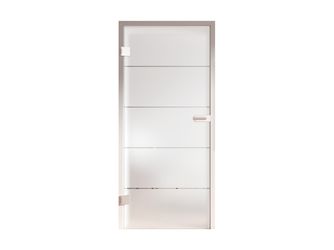 Ganzglastür Satiniert 4 Streifen "GLASWORK 90"